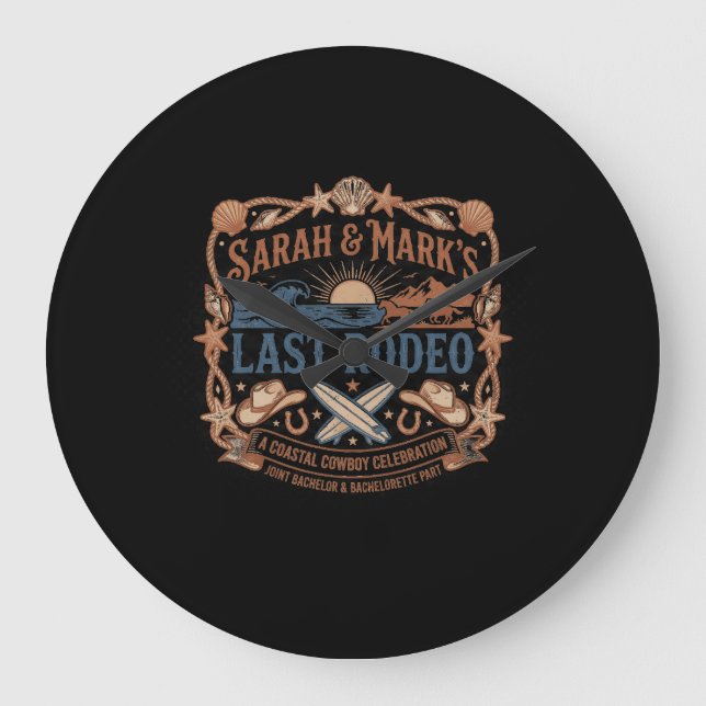 Coastal Cowboy: Last Rodeo Joint Farewell Große Wanduhr (Vorderseite)