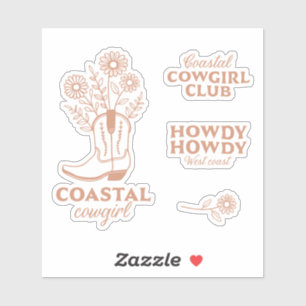 Coastal Cowgirl ästhetisch braun Westküste Zitate Aufkleber