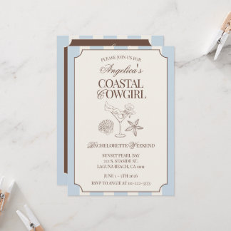 Coastal Cowgirl Bachelorette Weekend Itinerary and Einladung