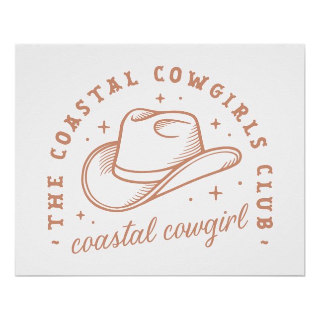 Coastal Cowgirl Beachclub braun Ästhetik Poster (Vorderseite)