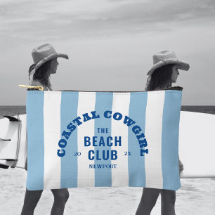 Coastal Cowgirl The Beach Club Blaue Cabana Streif Zubehörtasche