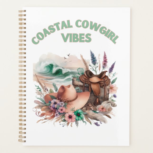 Coastal cowgirl vibes, floral feminine planner planer (Vorderseite)