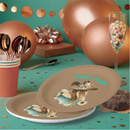 Coastal Cowgirl Western 9" Party Pappteller
