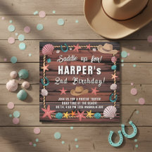 Coastal Cowgirl Western Beach Party Birthday 