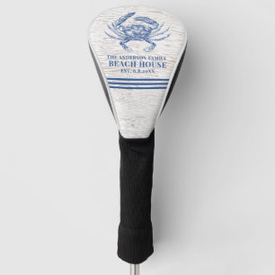 Coastal Crab Beach House Rustikaler Name Golf Headcover