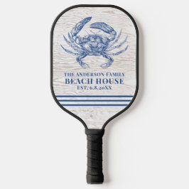 Coastal Crab Beach House Rustikaler Name Pickleball Schläger