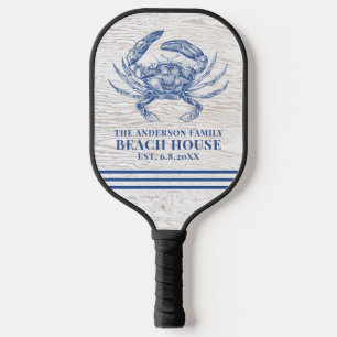 Coastal Crab Beach House Rustikaler Name Pickleball Schläger