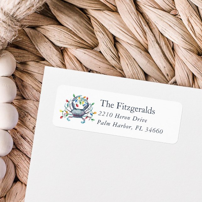 Coastal Crab Christmas Holiday Return Address (Von Creator hochgeladen)