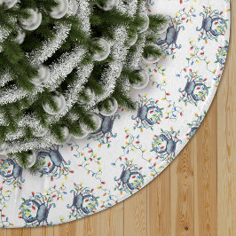 Coastal Crab Christmas Lights Polyester Weihnachtsbaumdecke