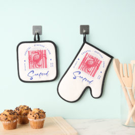 Coastal Crab Cloth Placemat Ofenhandschuh & Topflappen-Set