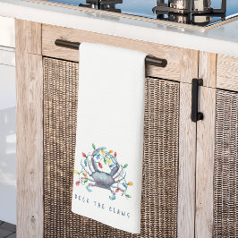 Coastal Crab “Deck the Claws” Holiday Geschirrtuch