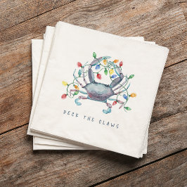 Coastal Crab “Deck the Claws” Holiday Serviette
