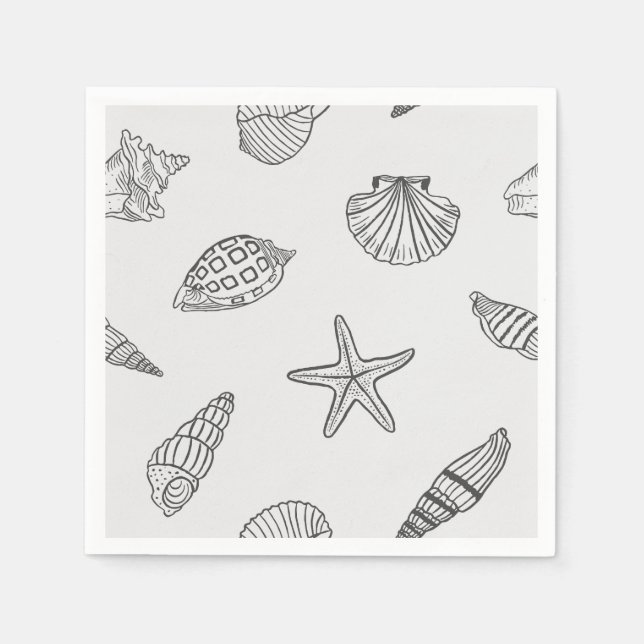 Coastal Dine Ocean Gray Serviette (Vorderseite)