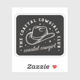 Coastal Disco Cowgirl Dunkelschwarz Western ästhet Aufkleber