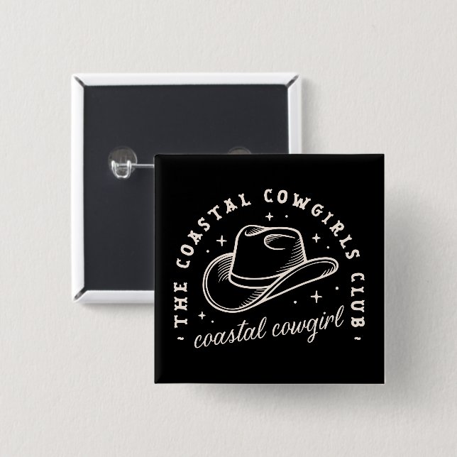 Coastal Disco kosmische Cowgirls schwarze Ästhetik Button (Vorne & Hinten)