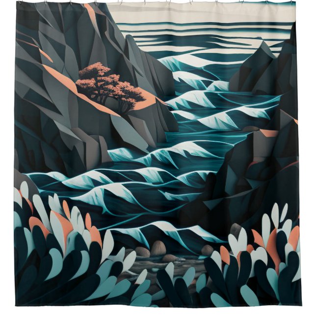 Coastal Energy Duschvorhang (Vorderseite)