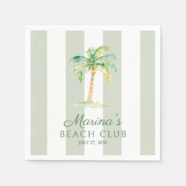 Coastal Green Cabana Stripes Palm Beach Club Serviette