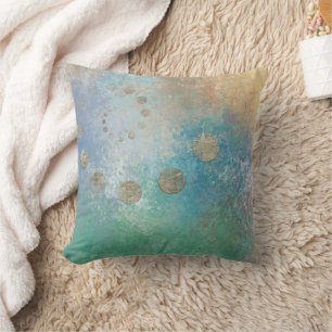 Coastal Grunge   Gold in blau und grün Kissen