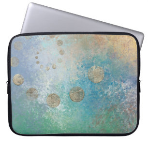 Coastal Grunge   Gold in blau und grün Laptopschutzhülle