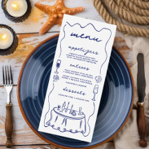 Coastal Hand Drawn Cocktail Seashell Wedding