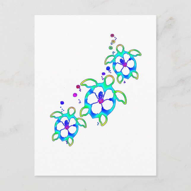 Coastal Honu Hawaiian Turtles Postkarte (Vorderseite)