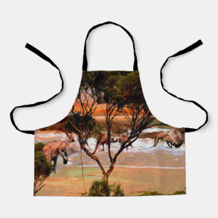 "Coastal Hops: Kangaroos an der Küste des Öls" Schürze