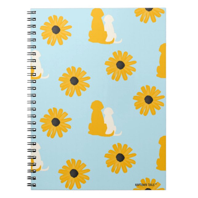 Coastal Hunde und Blume Spiral Notebook Journal Notizblock (Vorderseite)