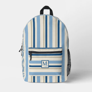 Coastal Indigo Cabana Stripes Bedruckter Rucksack