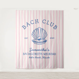 Coastal Junggeselinnen-Abschied Blue Pink Beach Cl Wandteppich