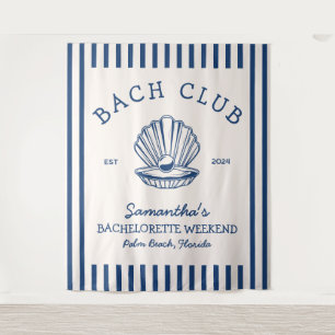 Coastal Junggeselinnen-Abschied Navy Blue Beach Cl Wandteppich