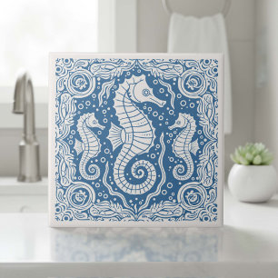 Coastal Life Series Seepferdchen Blau D1208 Fliese