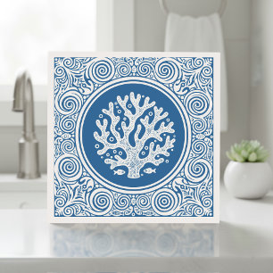 Coastal Life Series Spitze Koralle Blau D1208 Fliese