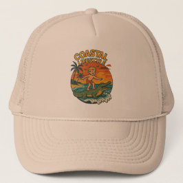 Coastal Lifestyle Gator Surfing - Retro Surf Beach Truckerkappe