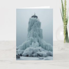 coastal lighthouse in winter karte