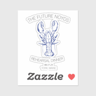 Coastal Lobster Wedding Rehearsal Dinner Sticker