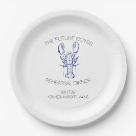 Coastal Lobster Wedding Rehearsal Dinner Sticker Pappteller
