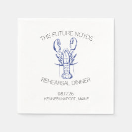 Coastal Lobster Wedding Rehearsal Dinner Sticker Serviette