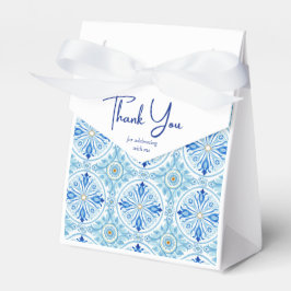 Coastal Mediterranean Tile Bridal Shower Thank You Geschenkschachtel