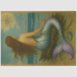 Coastal Mermaid Siren Decoupage Seidenpapier