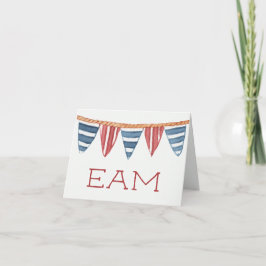 Coastal Nautical Beach Flags Monogram