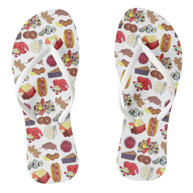 Coastal New England Foods Northeast America USA Flip Flops (Fußbett)