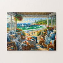 Coastal New England Summer Porch Seascape
