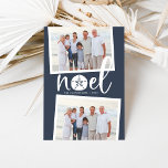 Coastal Noel | Holiday Photo Card Feiertagskarte<br><div class="desc">Chic coastal style holiday card adds beachy flair to your Christmas greetings. Perfect for sharing vacation photos, or for families who live in coastal, tropical, warm weather or island locales, this lighthearted design features two favorite photos on a coastal blue background with "noel" in the center. A sand dollar takes...</div>