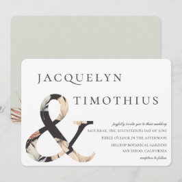 Coastal Oasis Boho-Chic Ampersand Hochzeit Einladung