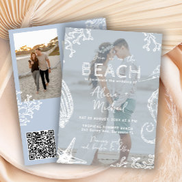Coastal ocean beach destination wedding all in one einladung