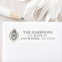 Coastal Oystal Monogram Address