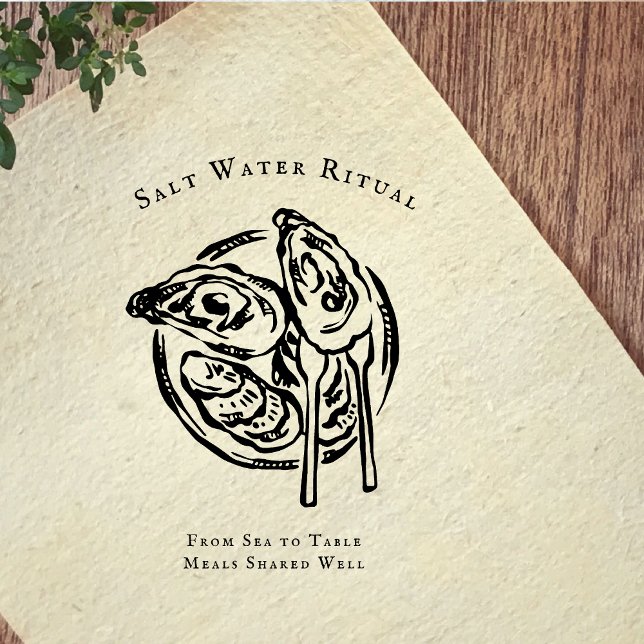 Coastal Oyster Illustration Rubber Stamp Gummistempel (Von Creator hochgeladen)