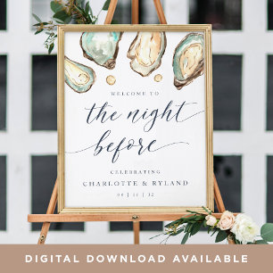 Coastal Oyster Probe Abendessen Begrüßungszeichen Poster