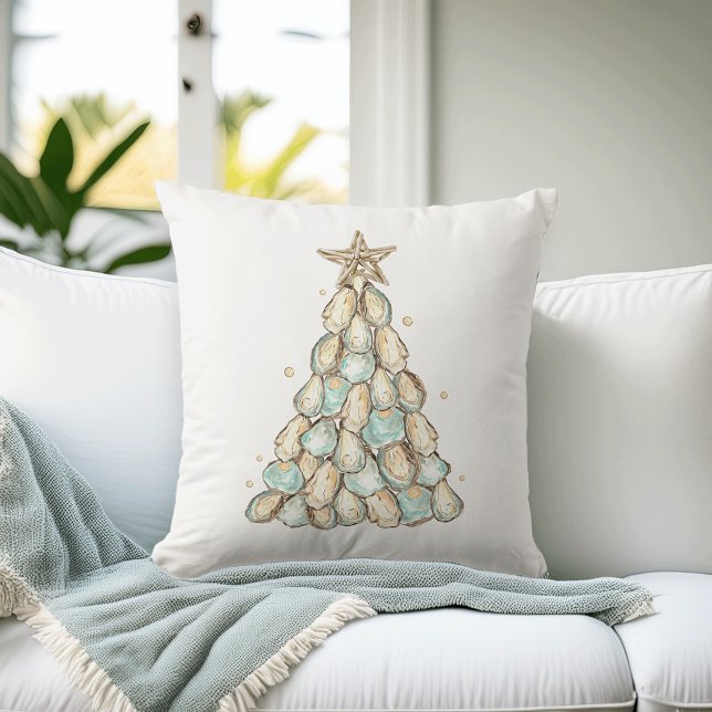 Coastal Oyster Shell Christmas Tree Kissen (Von Creator hochgeladen)