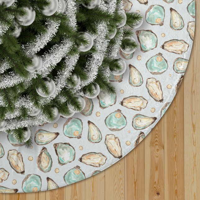 Coastal Oyster Shell Pattern Polyester Weihnachtsbaumdecke (Von Creator hochgeladen)